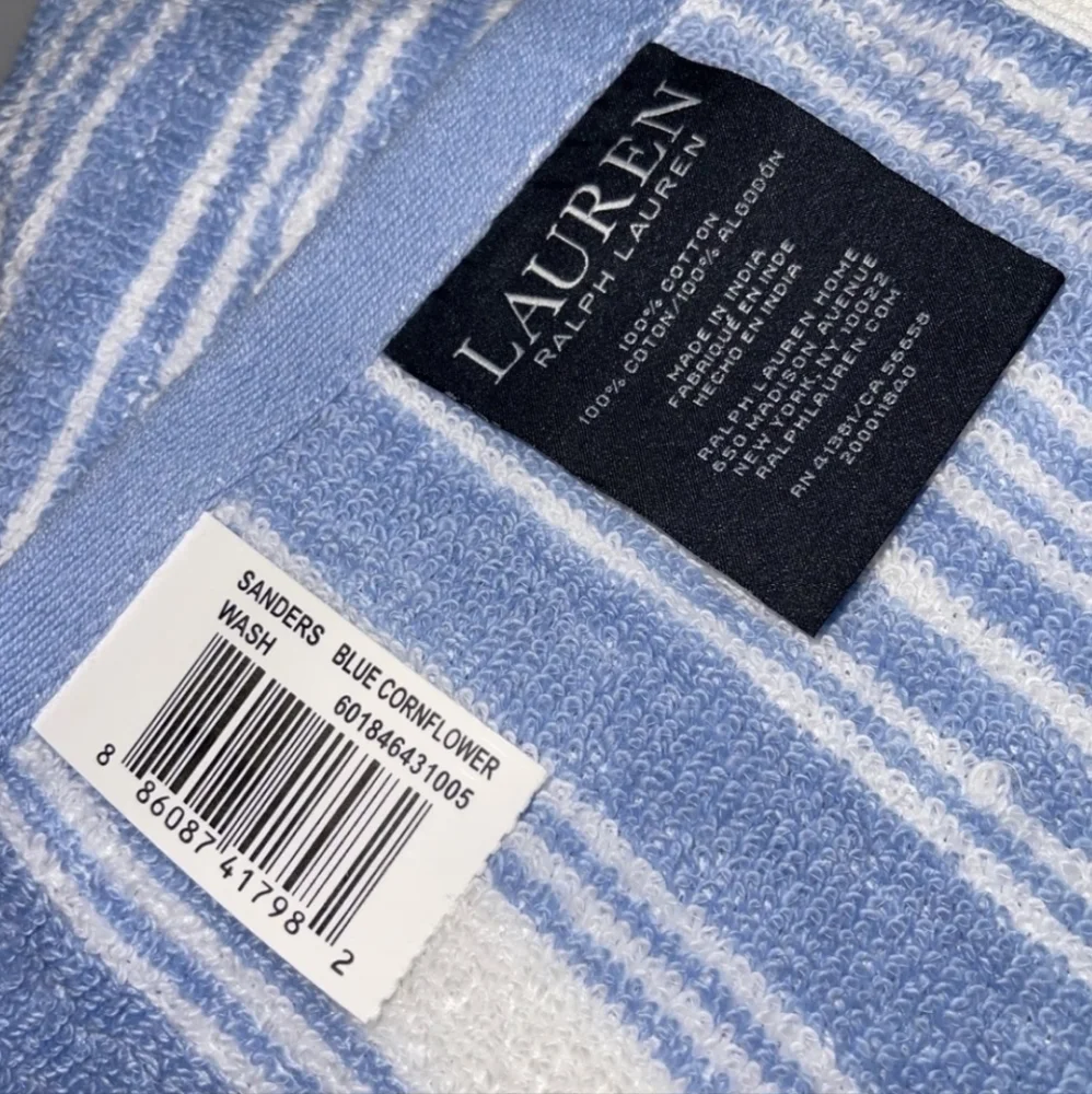 2 LAUREN RALPH LAUREN Sanders stripe Hand wash towel